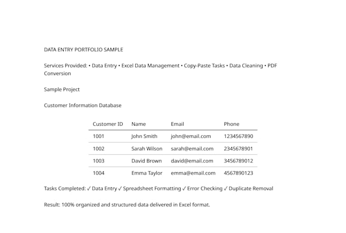 provide professional data entry services